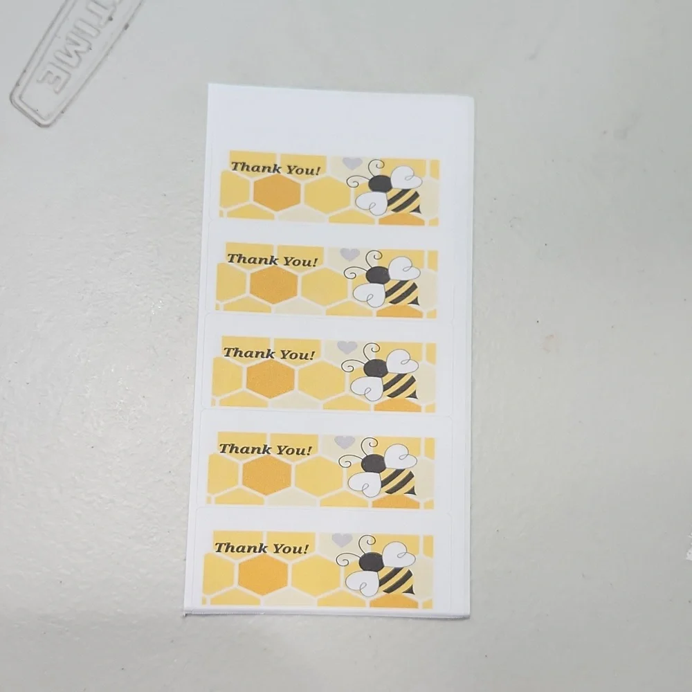 Hand Crafted Bee w/ Honeycomb Thank You Stickers 100 Count